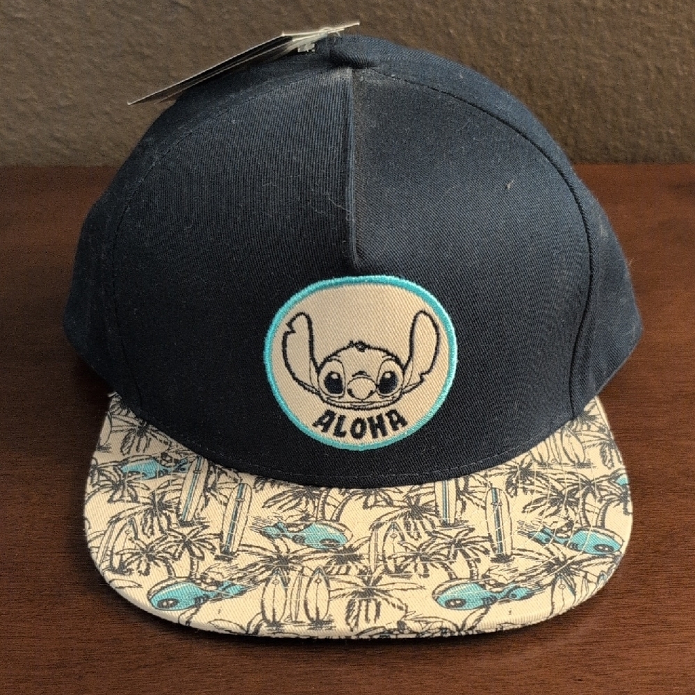Disney Stitch Aloha Hat Blue and Tan